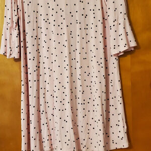 Kate Spade Evergreen Scattered Dot Sleepshirt Nightgown Pink Black XS